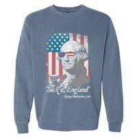 Suck It England Funny 4th of July George Washington 1776 Garment-Dyed Sweatshirt