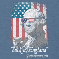 Suck It England Funny 4th of July George Washington 1776 Garment-Dyed Sweatshirt
