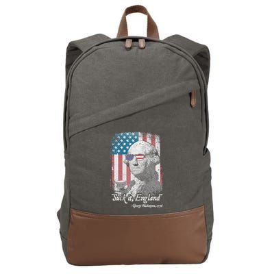 Suck It England Funny 4th of July George Washington 1776 Cotton Canvas Backpack