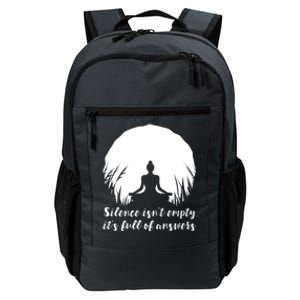 Silence Isnt Empty Its Full Of Answers Yoga Meditation Art Gift Daily Commute Backpack