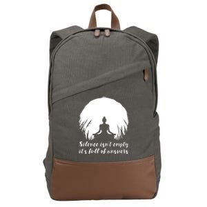 Silence Isnt Empty Its Full Of Answers Yoga Meditation Art Gift Cotton Canvas Backpack