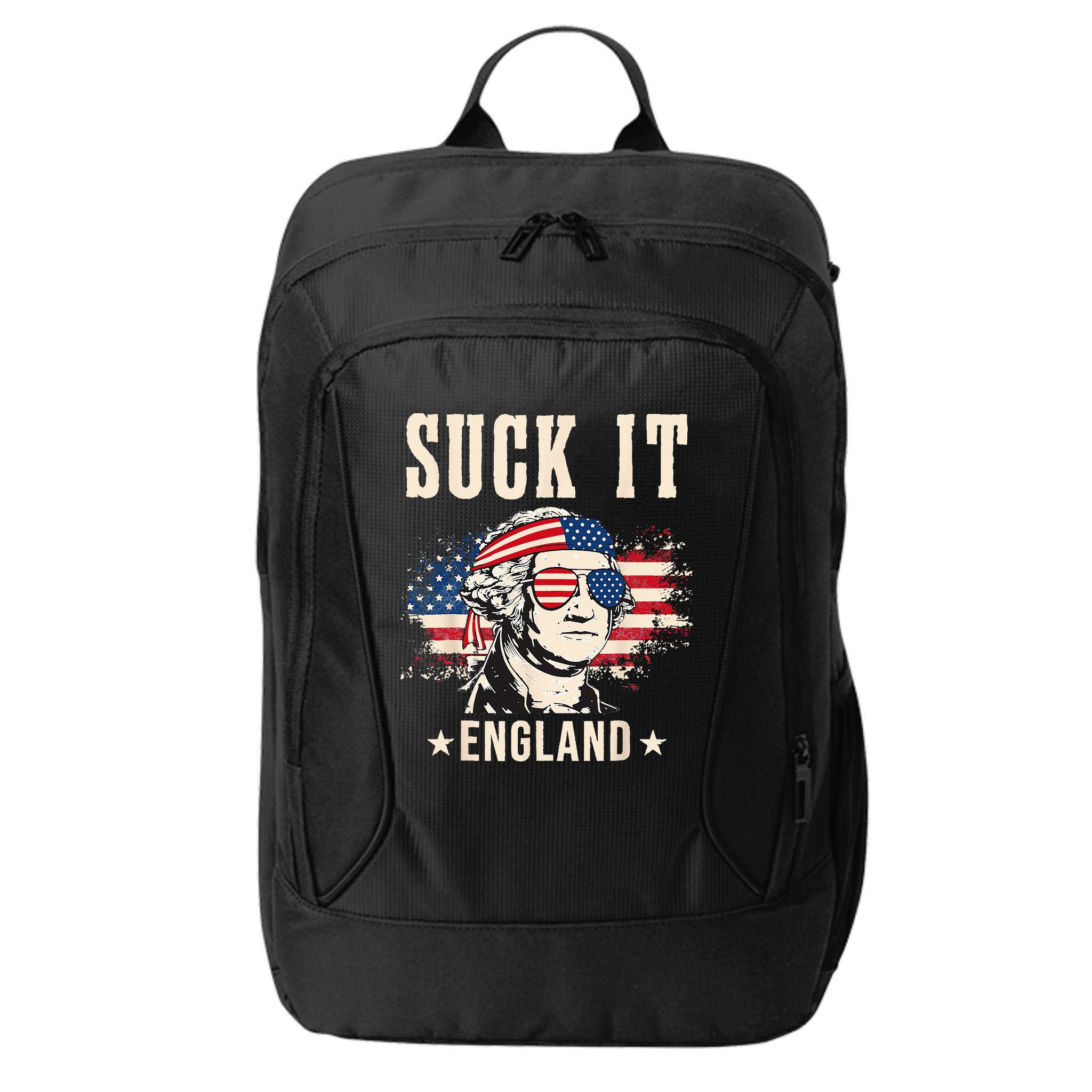 Suck It England Funny 4th Of July George Washington City Backpack