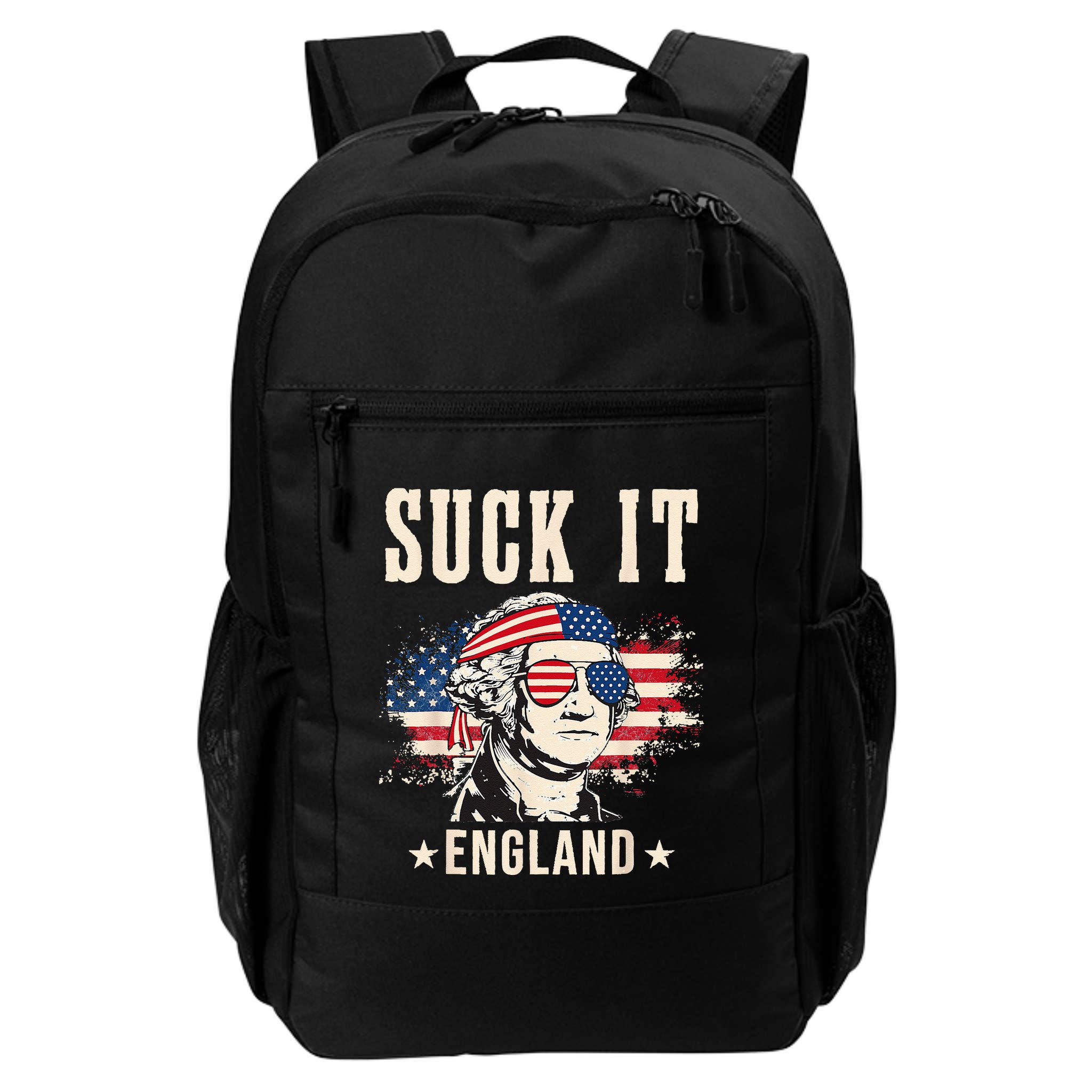 Suck It England Funny 4th Of July George Washington Backpack