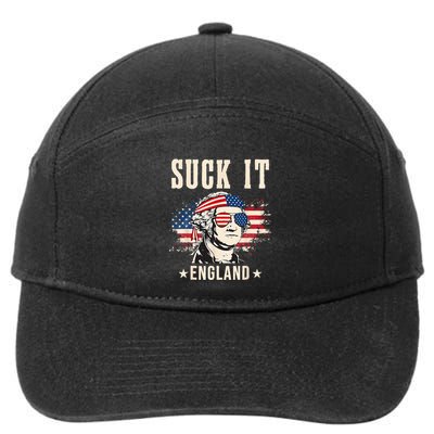 Suck It England Funny 4th Of July George Washington 7-Panel Snapback Hat