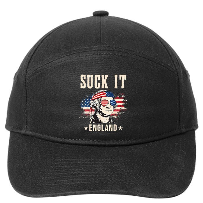 Suck It England Funny 4th Of July George Washington 7-Panel Snapback Hat