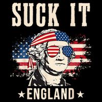 Suck It England Funny 4th Of July George Washington 7-Panel Snapback Hat
