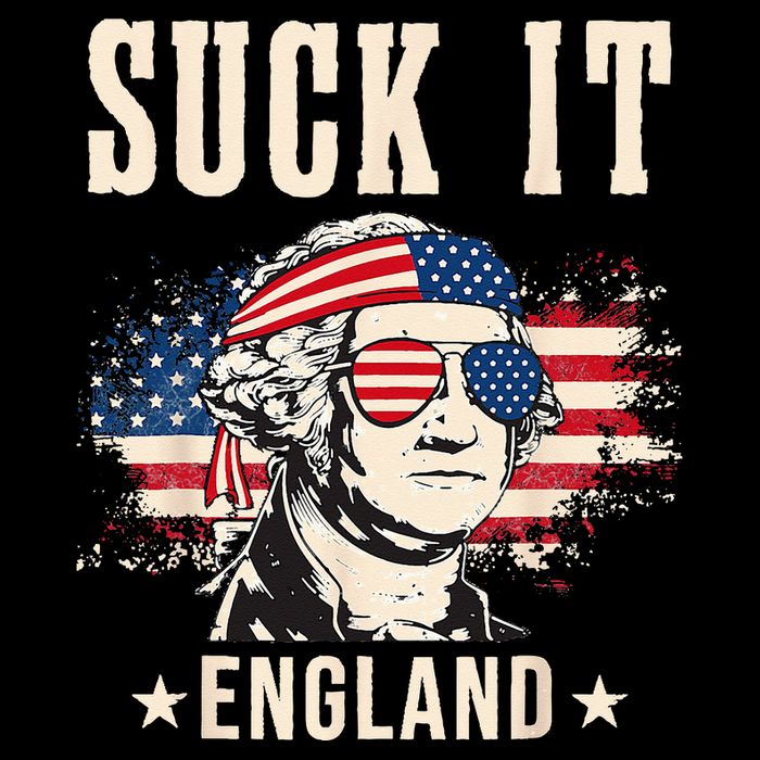 Suck It England Funny 4th Of July George Washington 7-Panel Snapback Hat
