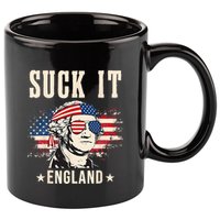 Suck It England Funny 4th Of July George Washington 11oz C Handle Ceramic Mug