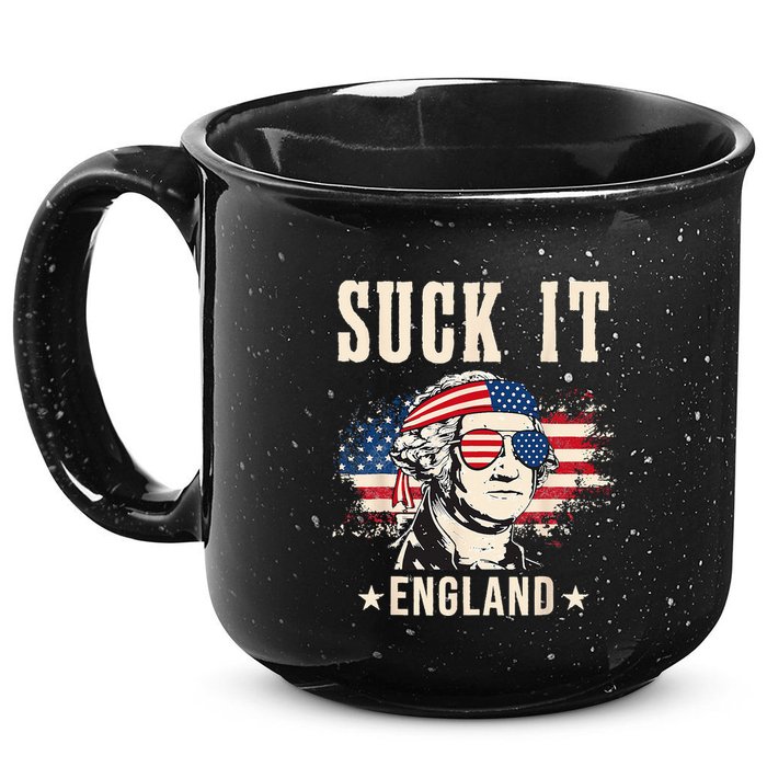 Suck It England Funny 4th Of July George Washington 15oz Campfire Ceramic Mug