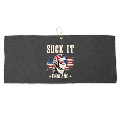 Suck It England Funny 4th Of July George Washington Large Microfiber Waffle Golf Towel