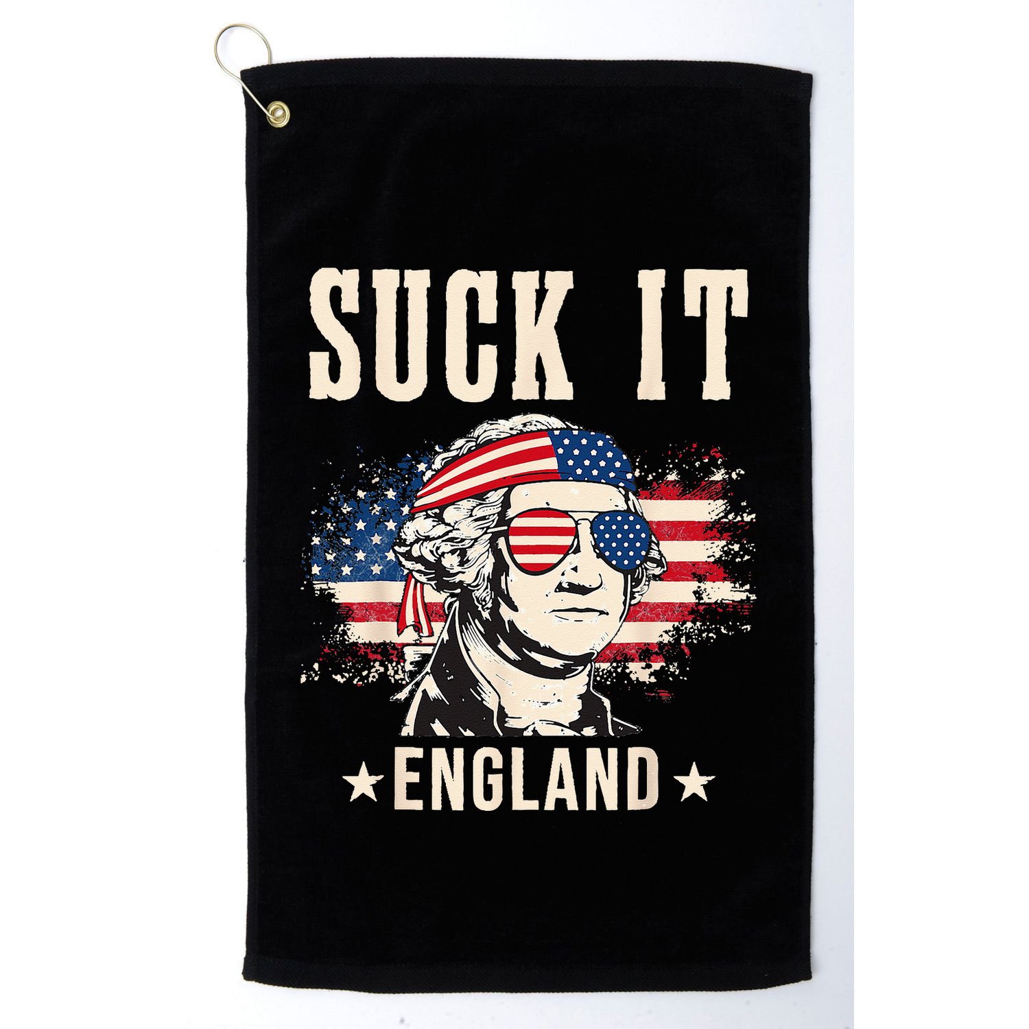 Suck It England Funny 4th Of July George Washington Golf Towel