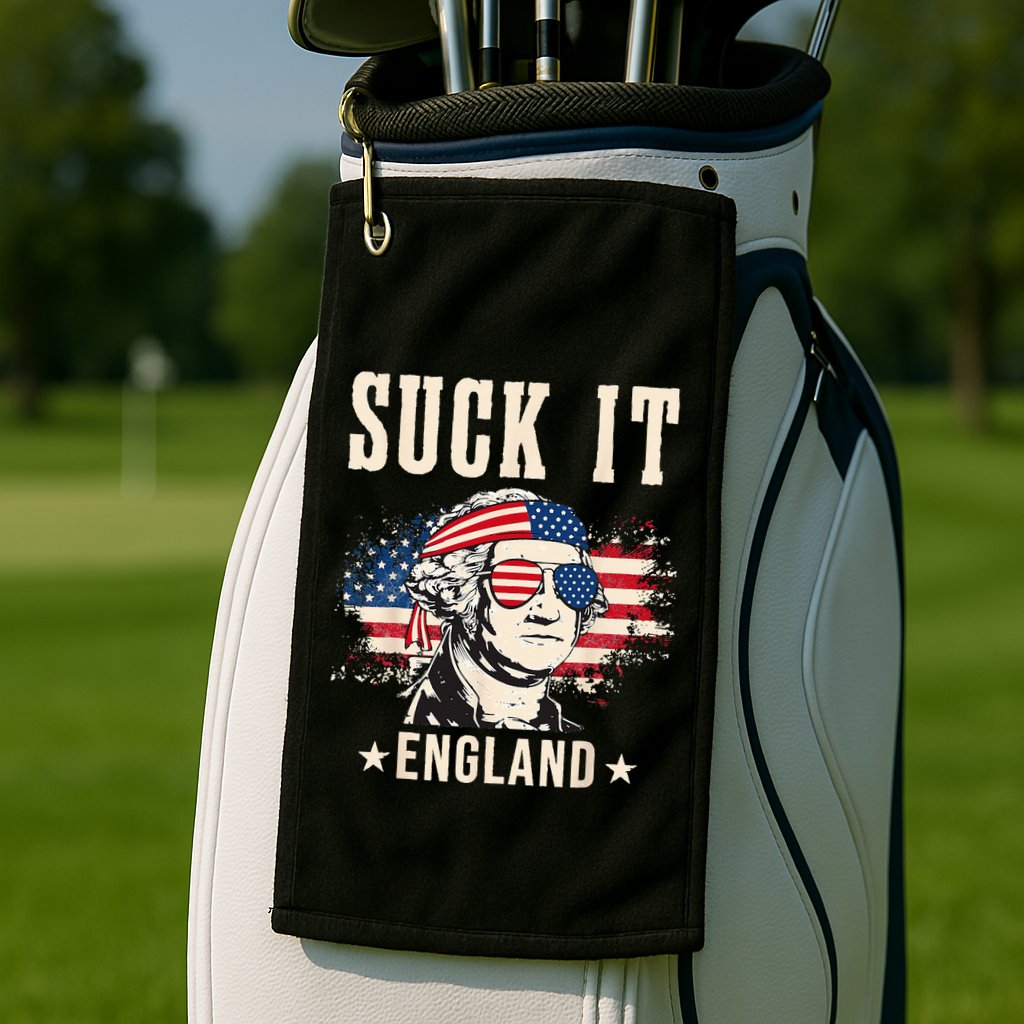 Suck It England Funny 4th Of July George Washington Golf Towel