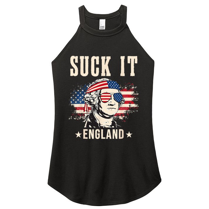 Suck It England Funny 4th Of July George Washington Women's Perfect Tri Rocker Tank