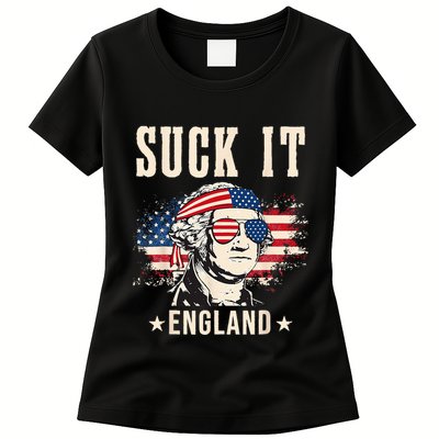 Suck It England Funny 4th Of July George Washington Womens T-Shirt