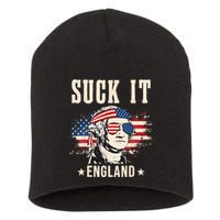 Suck It England Funny 4th Of July George Washington Short Acrylic Beanie