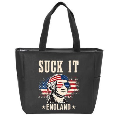 Suck It England Funny 4th Of July George Washington Zip Tote Bag