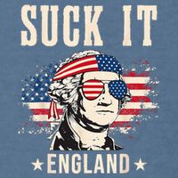 Suck It England Funny 4th Of July George Washington Garment-Dyed Sweatshirt