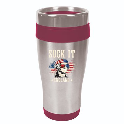 Suck It England Funny 4th Of July George Washington 16oz Travel Tumbler