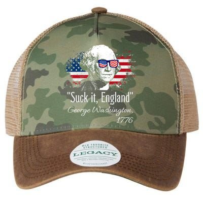 SUCK IT ENGLAND Funny 4th Of July George Washington 1776 Legacy Tie Dye Trucker Hat