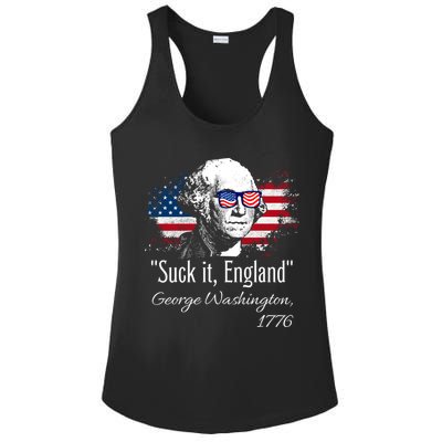SUCK IT ENGLAND Funny 4th Of July George Washington 1776 Ladies PosiCharge Competitor Racerback Tank