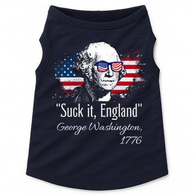 SUCK IT ENGLAND Funny 4th Of July George Washington 1776 Doggie Tank