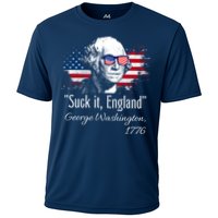 SUCK IT ENGLAND Funny 4th Of July George Washington 1776 Cooling Performance Crew T-Shirt