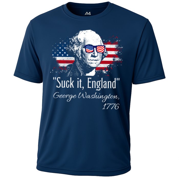 SUCK IT ENGLAND Funny 4th Of July George Washington 1776 Cooling Performance Crew T-Shirt