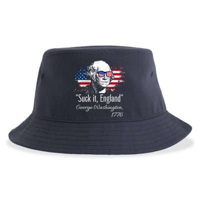 SUCK IT ENGLAND Funny 4th Of July George Washington 1776 Sustainable Bucket Hat