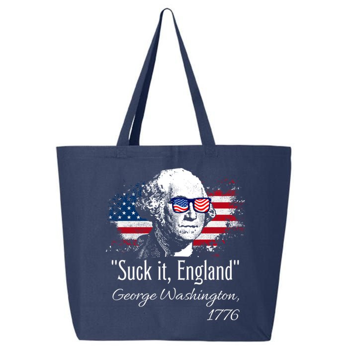 SUCK IT ENGLAND Funny 4th Of July George Washington 1776 25L Jumbo Tote