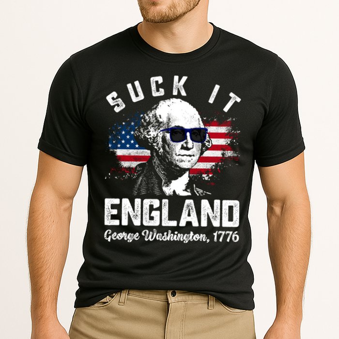 SUCK IT ENGLAND Funny 4th Of July George Washington 1776 Cooling Performance Crew T-Shirt