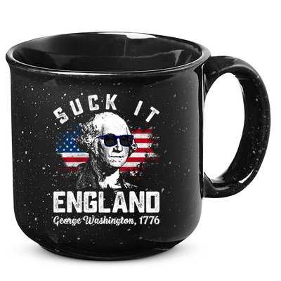 SUCK IT ENGLAND Funny 4th Of July George Washington 1776 15oz Campfire Ceramic Mug