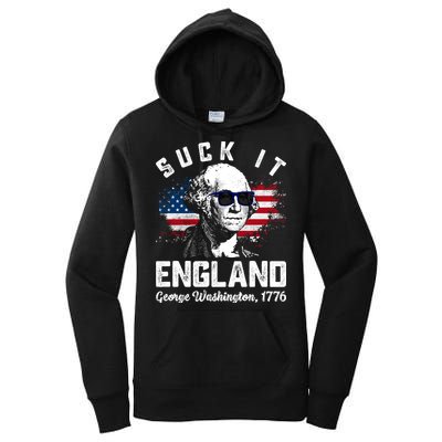SUCK IT ENGLAND Funny 4th Of July George Washington 1776 Women's Pullover Hoodie