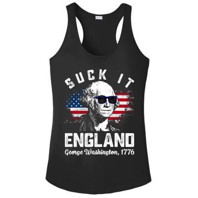 SUCK IT ENGLAND Funny 4th Of July George Washington 1776 Ladies PosiCharge Competitor Racerback Tank