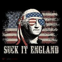 Suck It England Funny 4th Of July George Washington Us Flag Sustainable Bucket Hat