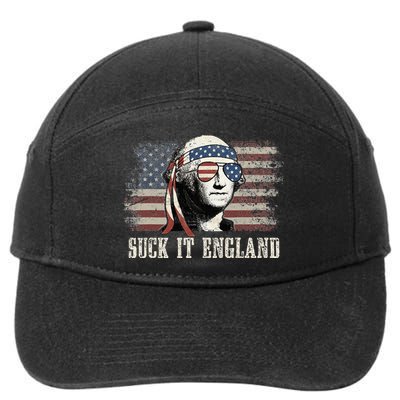 Suck It England Funny 4th Of July George Washington Us Flag 7-Panel Snapback Hat