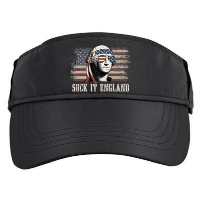 Suck It England Funny 4th Of July George Washington Us Flag Adult Drive Performance Visor