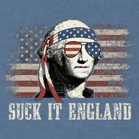Suck It England Funny 4th Of July George Washington Us Flag Garment-Dyed Sweatshirt
