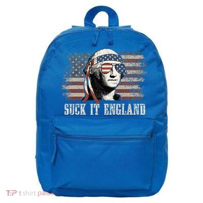 Suck It England Funny 4th Of July George Washington Us Flag 16 in Basic Backpack