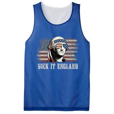 Suck It England Funny 4th Of July George Washington Us Flag Mesh Reversible Basketball Jersey Tank