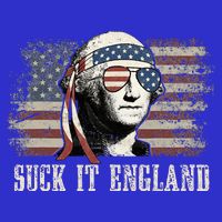 Suck It England Funny 4th Of July George Washington Us Flag Women's V-Neck T-Shirt