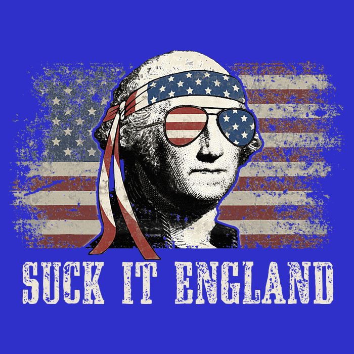 Suck It England Funny 4th Of July George Washington Us Flag Women's V-Neck T-Shirt