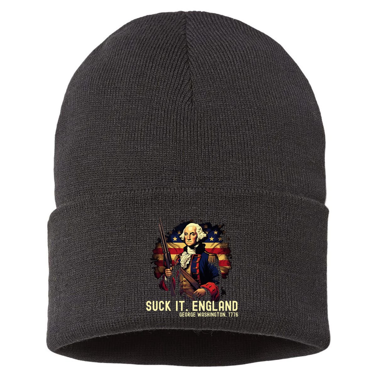 Suck It England George Washington 1776 Sustainable Knit Beanie