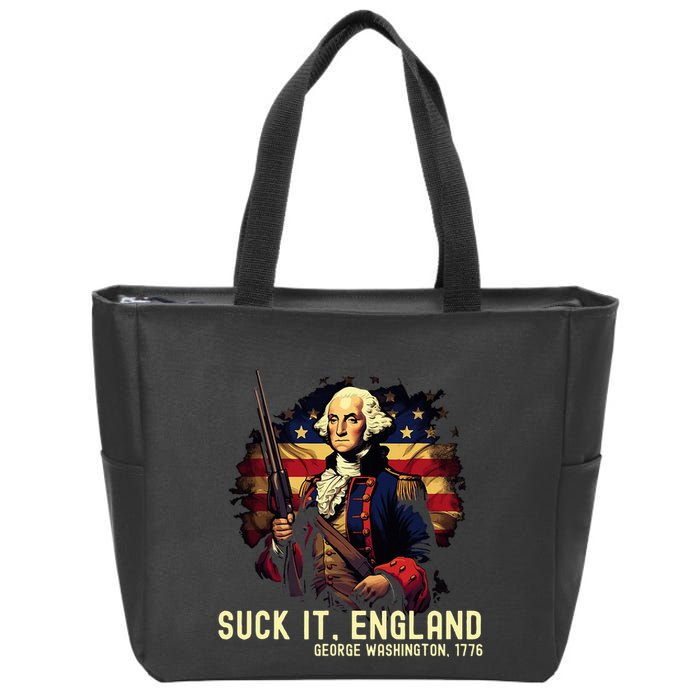 Suck It England George Washington 1776 Zip Tote Bag