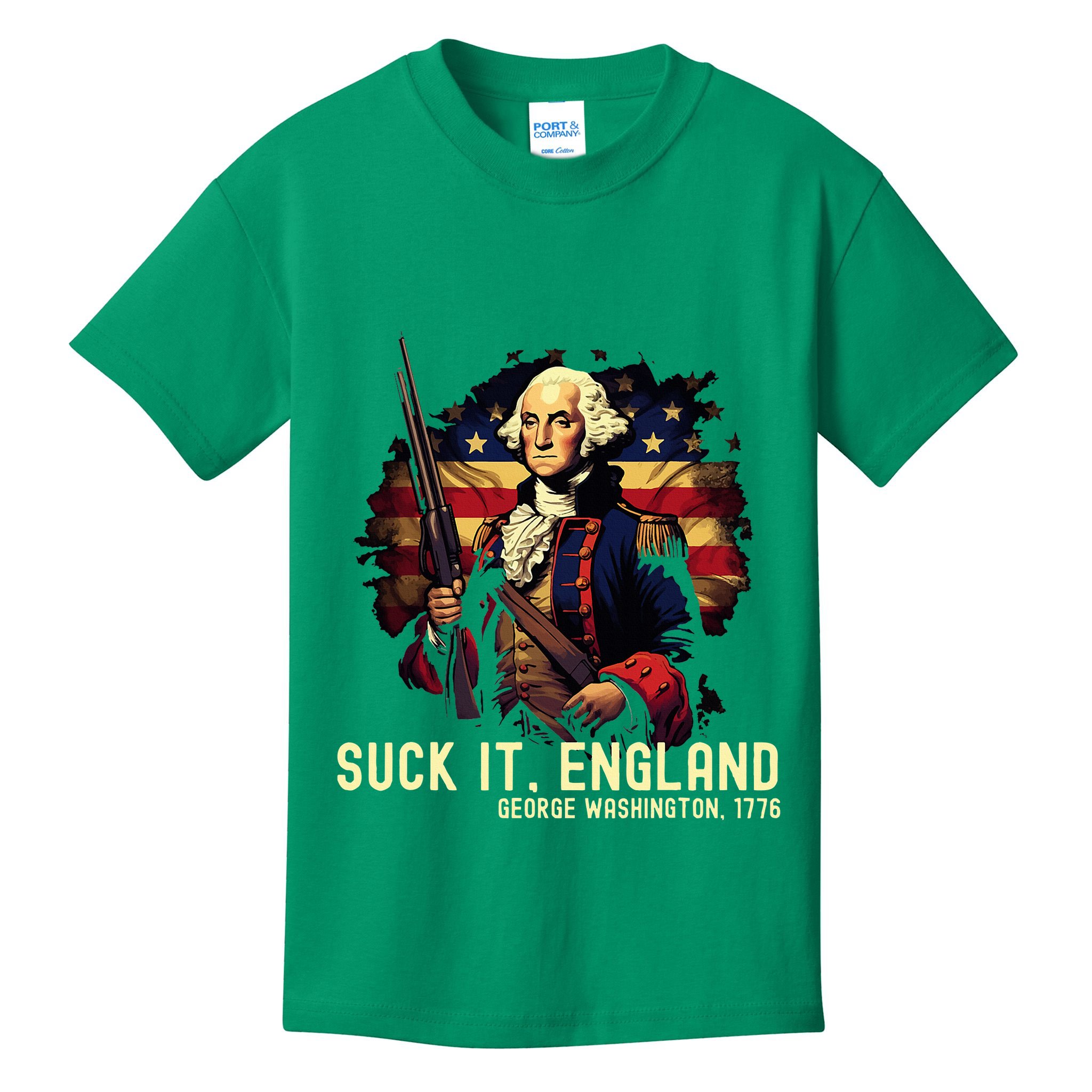 Suck It England George Washington 1776 Kids T-Shirt