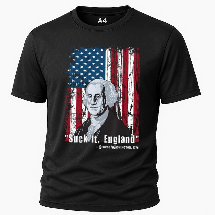 Suck It England Funny 4th Of July George Washington 1776 Cooling Performance Crew T-Shirt