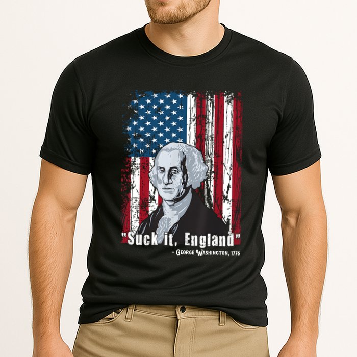 Suck It England Funny 4th Of July George Washington 1776 Cooling Performance Crew T-Shirt