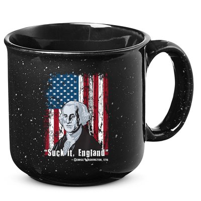Suck It England Funny 4th Of July George Washington 1776 15oz Campfire Ceramic Mug