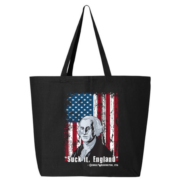 Suck It England Funny 4th Of July George Washington 1776 25L Jumbo Tote