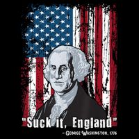 Suck It England Funny 4th Of July George Washington 1776 Short Acrylic Beanie