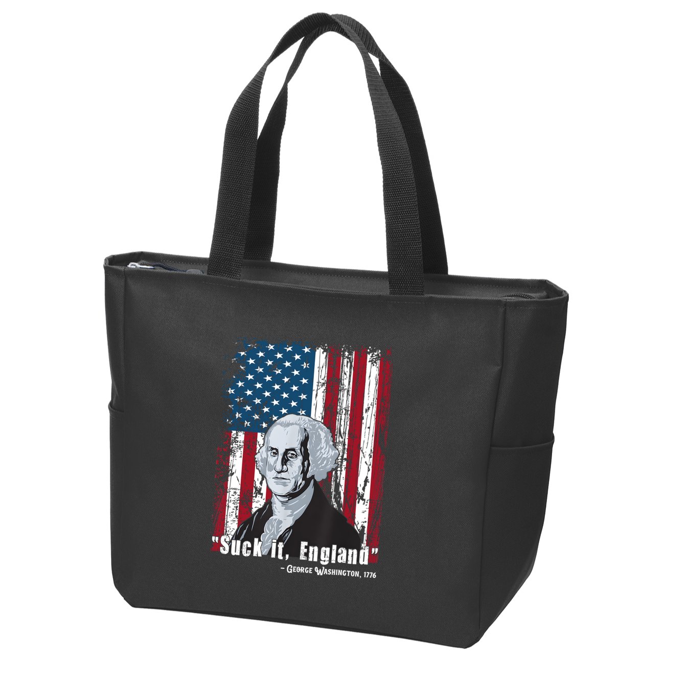 Suck It England Funny 4th Of July George Washington 1776 Zip Tote Bag